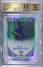 2014 Bowman Prospect Chrome Refractor Yohander Mendez BGS 9.5 GEM MINT Auto s7y