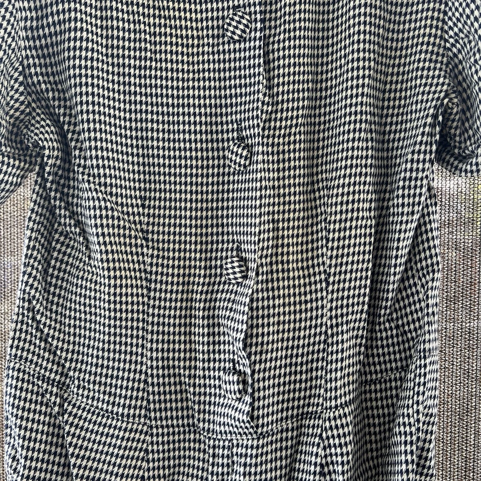 Vestido Vintage Ann Taylor Elegante Pata de Gallo Abotonada Talla 2 Foto 3 de 4