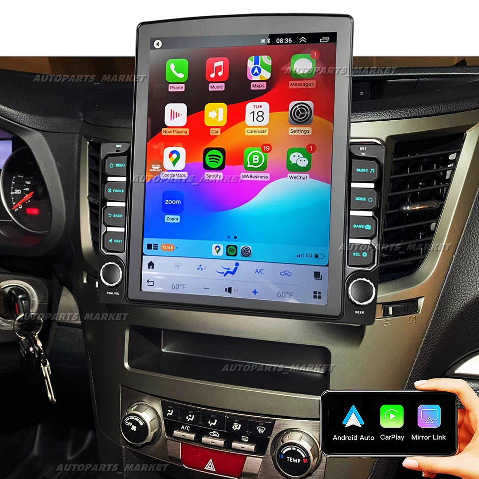 9.7" For 2009-2014 Subaru Outback Legacy Carplay Android13 Car Stereo Radio GPS Foto 4 de 4