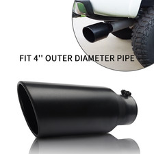 Exhaust Tip 4 Inlet 6 Outlet 15 Length Tail Pipe Black Powder-coated Bolt-on