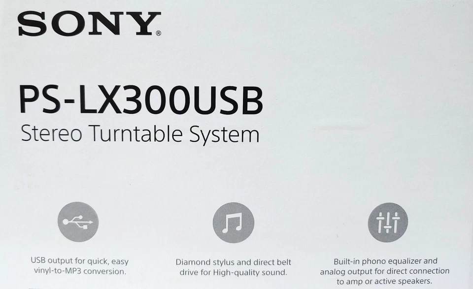 Sony PS-LX300USB Black USB Stereo Turntable w/ Audio Studio 9LE New in Box - Image 3 of 4