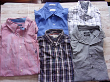 Lot of 5 Men's Dress Shirts Medium, Long Sleeve EUC-Van Heusen Dockers Chaps