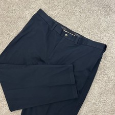 Oak Hill Premium Pants 48X32 Navy Blue Stretch Cotton Blend Trousers