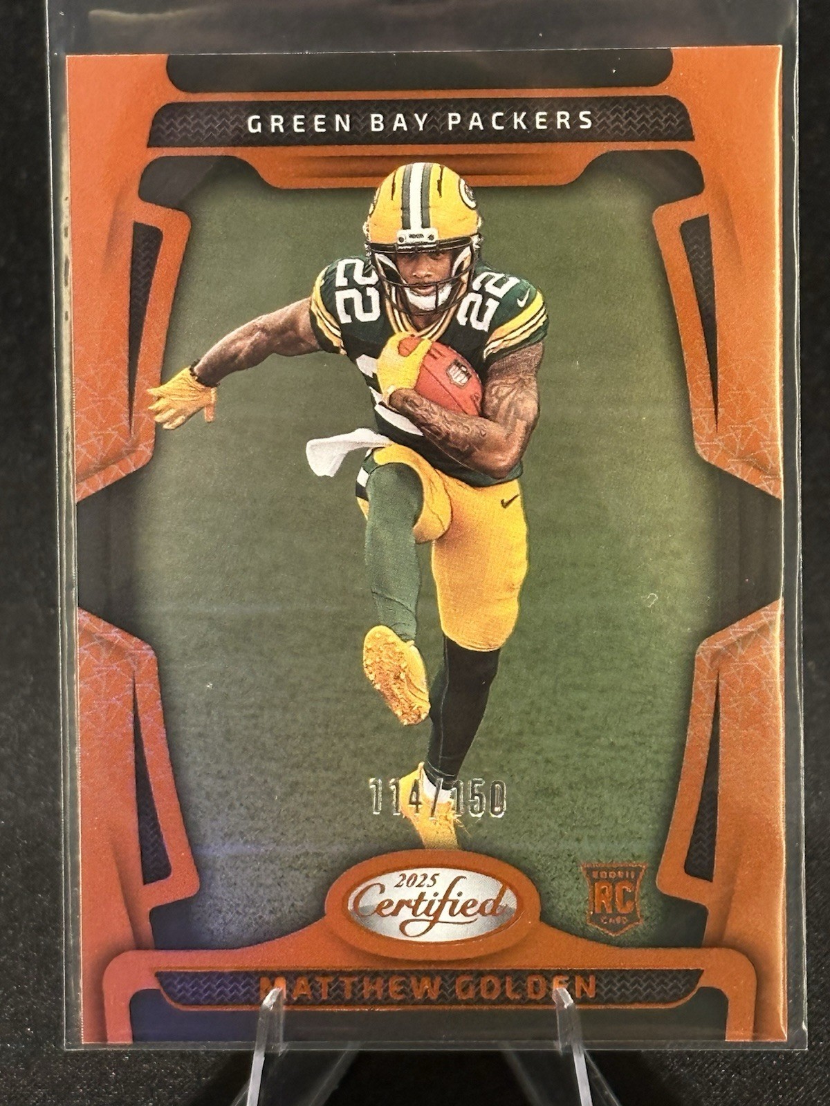 2025 Certified Matthew Golden Mirror Orange /150 RC Packers Texas #116 MJ