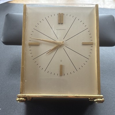 Vintage Garrard 8 Tage mechanische Messing Kutschenuhr funktioniert - Beschreibung lesen