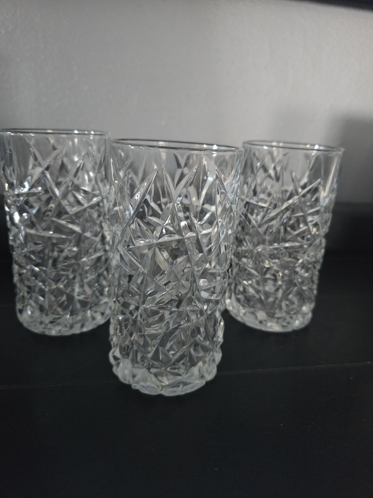 Crystal Highball Glasses, Set of 5 Tumblers, Luminarc France, Drinking Glasses,