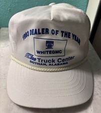 Vintage White GMC Heavy Duty Truck Baseball Cap Hat Adjustable Roped