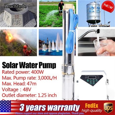 Solar Water Pump Submersible Deep Well Pump 48V DC Max Pump Rate 3,000l/H USA