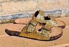 Just Be Women's Comfort Sandals Sparkly Gold, Size 9 — photo 1