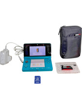 Nintendo 3DS - Metallic Aqua Blue - Console With Charger, Case, Stylus & SD Card