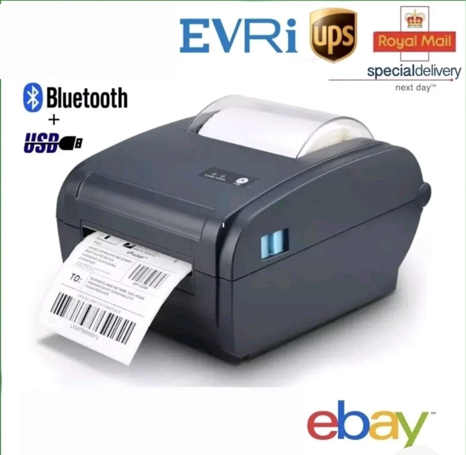 4x6 Direct Thermal Wireless/USB Drucker Schwarz Versand Etikett Aufkleber PDF Foto