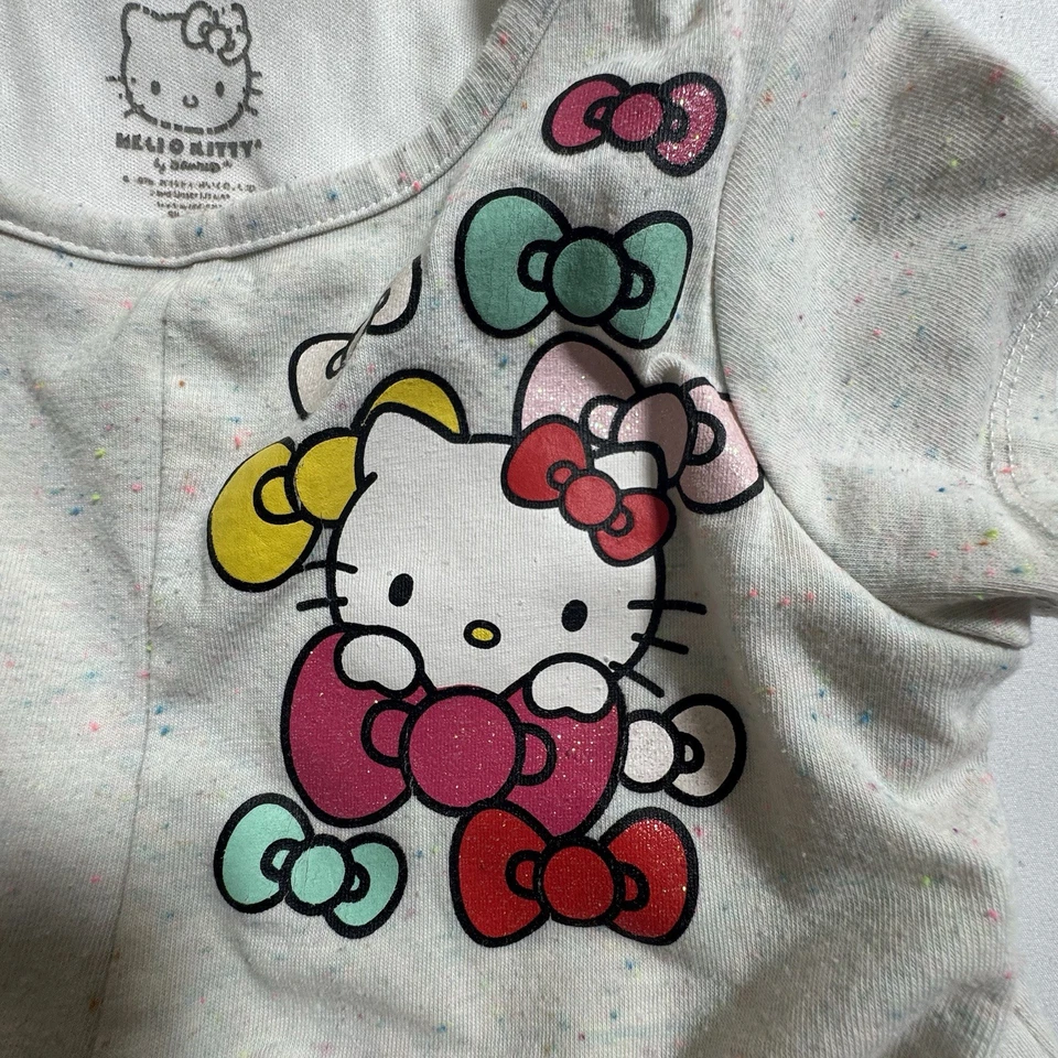 Hello Kitty Girls Dress Size 5 White Top Pink Tulle Skirt Cute Play Party Outfit - Image 2 of 4