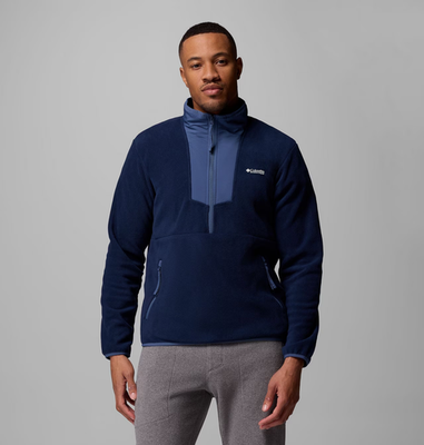 Columbia Sequoia Grove Jacket Men's 2XL Blue Fleece Mock Neck 1/2