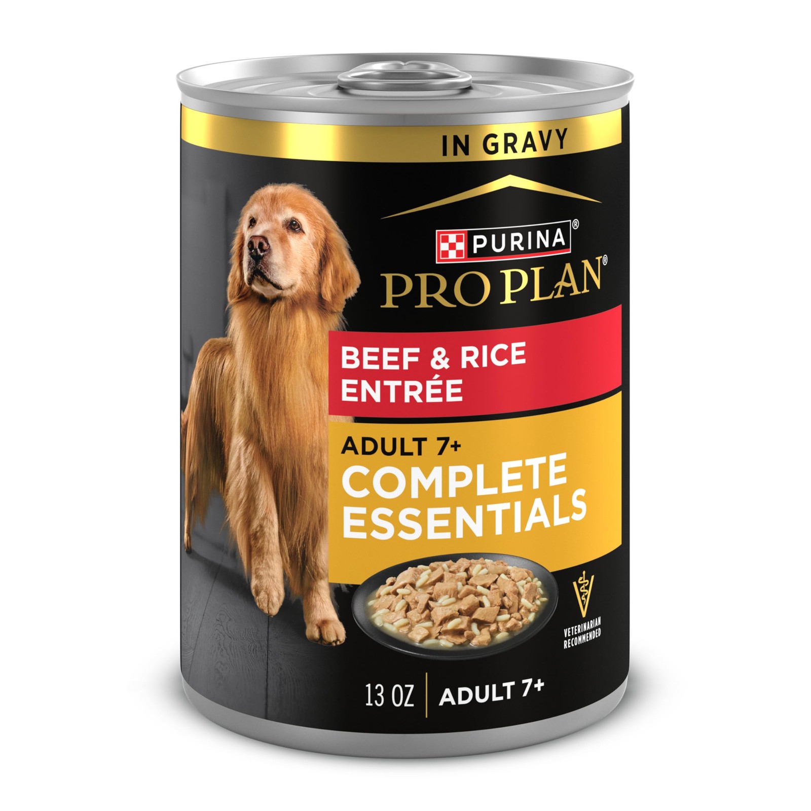 Purina Pro Plan Adult 7+ Beef & Rice Entree Gravy Senior Wet Dog Food