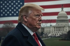 Donald  Trump American Flag AI Generated Photo MAGA President, USA 8X10 Print