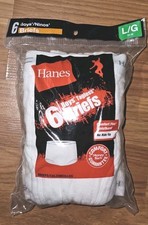 Hanes Boys Tagless Briefs 6-Pack White Size L 14-16 Comfort Flex Waistband New