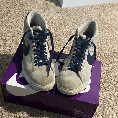 Nike Blazer SB High Top Green Blue Suede Men's Athletic Sneakers Lace Up
