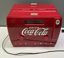 Vintage 1988 Coca Cola Cooler AM-FM Radio Wor...