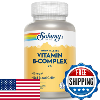 SOLARAY Vitamin B-Complex 75mg | Two-Stage Timed-Release for Extended Availabili