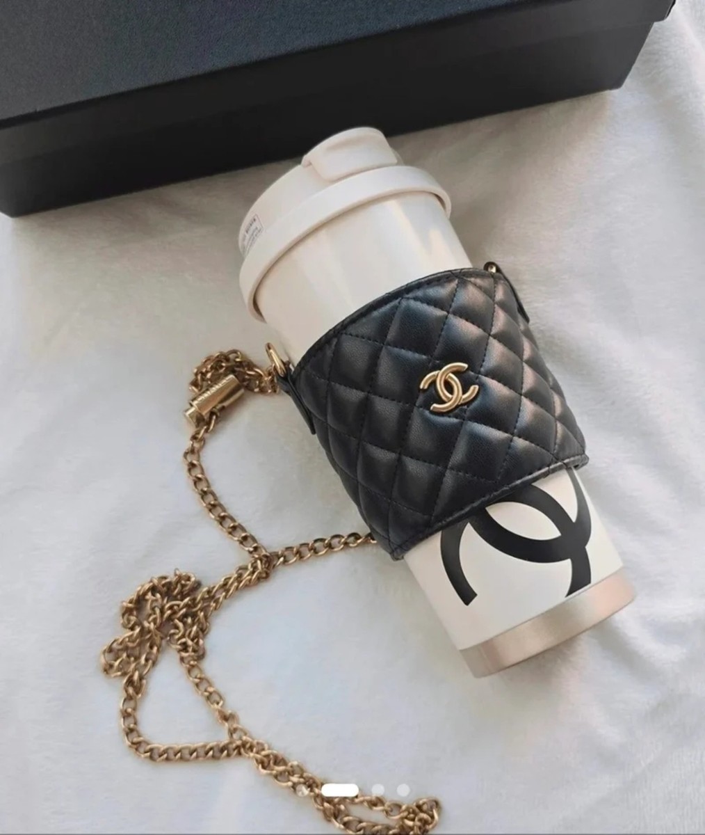 Chanel Insulated Thermos Tumbler with Quilted Holder W/Box - Gift