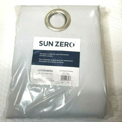 Sun Zero Lichtenberg Grommet Top Blackout Curtain Panel 54x63 White