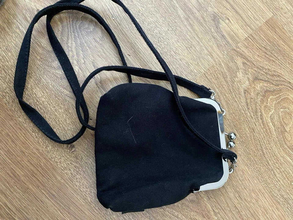 MARIMEKKO Bolso de Hombro Negro Monedero Bandolera Vintage Pouchette Foto 2 de 4