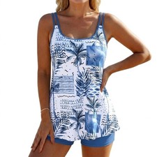 Tankini Swimsuits for Women Tummy Control Modest Swim Dress with Boyshort Two...