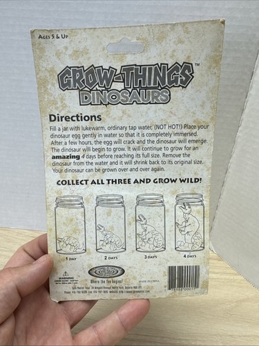 Vintage NOS New Sealed 90s Grow-Things Dinosaur Brontosaurus Spin Master Toys - Picture 5 of 5