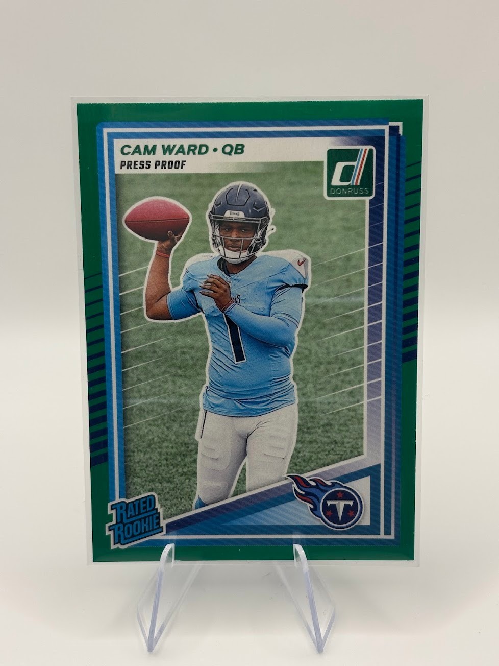 2025 Panini Donruss - Rated Rookie Cameron Ward #350 Press Proof Green (RC)