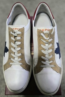 Sepol Ese Fresh Leather Sneakers White, Blue and Red Size 13
