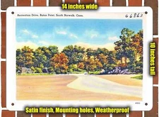 Metal Sign - Connecticut Postcard - Recreation Drive, Roton Point, South Norwal