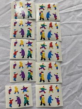 Mrs. Grossman's Sticker Lot Christmas Kids Playing Vintage 1996 10 Mods Sheet