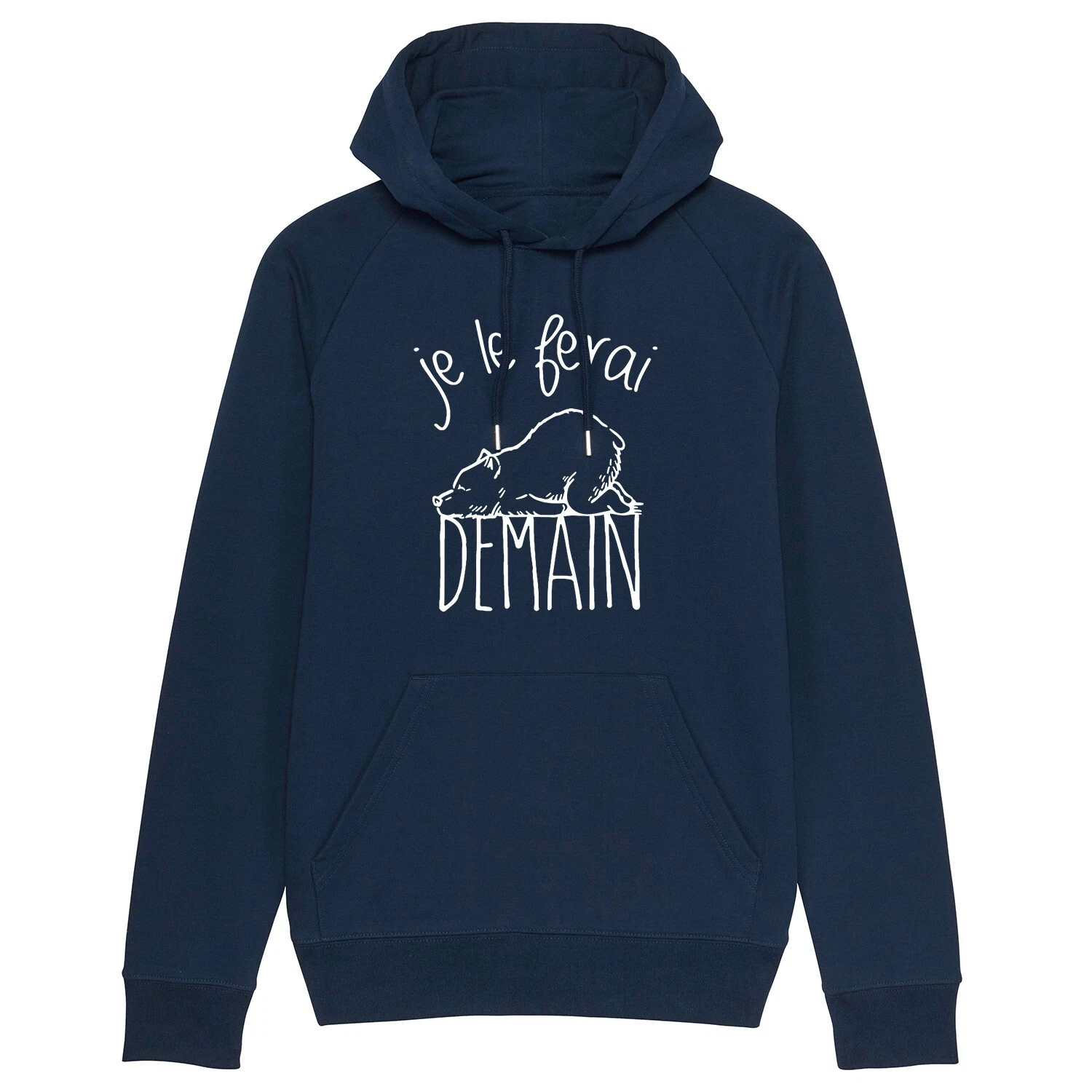 Men's Hoodie - I Will Do It Tomorrow. Navy Blue Color