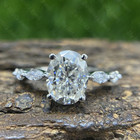3.18 Tcw Oval Cut Moissanite Engagement Anniversary Ring In 925 Sterling Silver