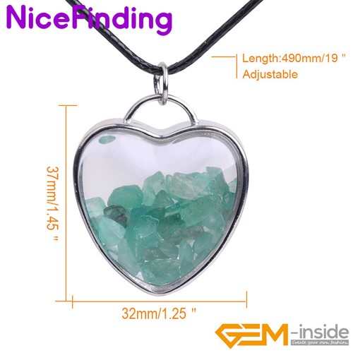 Assorted Quartz Chips Chakras Heart Wishing Bottle Necklace Fashion Jewelry 16" - 第 1/44 張圖片