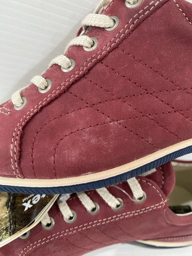 Ecco Womens Comfort Sneakers Shoes Size EU 37 AU 6 Red + Cream Toe Leather Lace - Picture 6 of 16