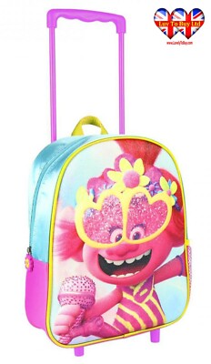 Trolls 3D Glitter luggage ,Wheeled 