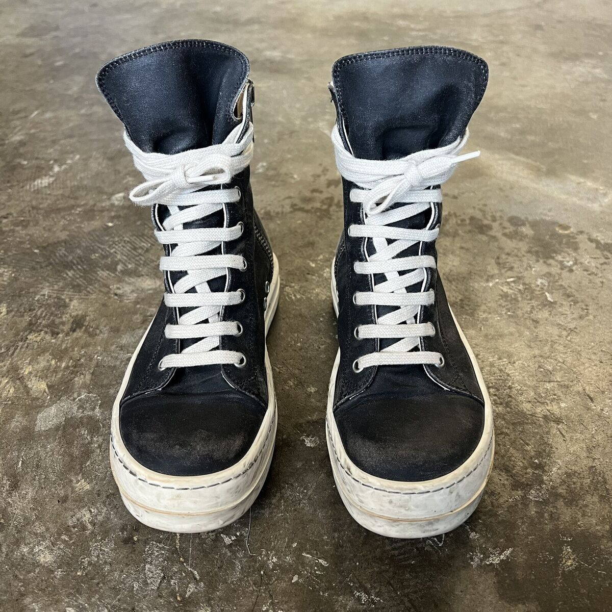 RICK OWENS DRKSHDW RAMONES BLACK LACE UP BOOT SNEAKERS SIZE RICK OWENS DRKSHDW RAMONES BLACK LACE UP BOOT SNEAKERS SIZE