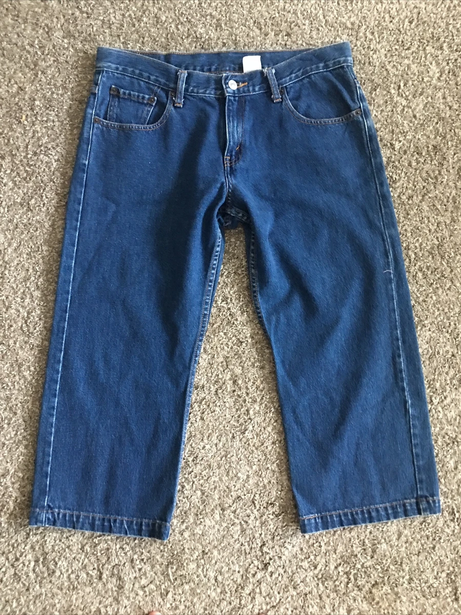 Levis 307 Classic Capri Mom Jeans Size 11 Dark Wash Blue Denim