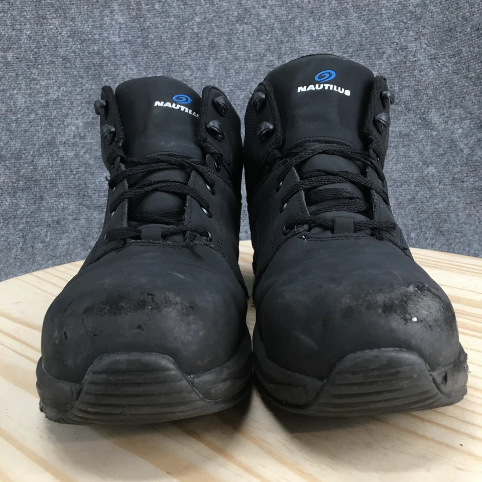 Botas de Trabajo Nautilus Para Hombre 13 Guardias Medio Cuero Negro Punta Redonda Resistentes al Deslizamiento Foto 4 de 4