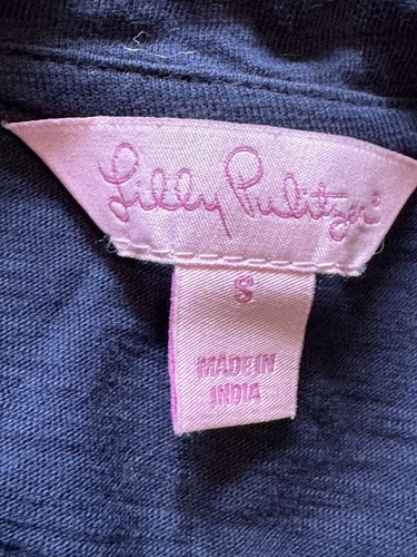 Lilly Pulitzer Shirt Womens Small Blue V Neck Tassel Tiered Casual Lightweight - Picture 5 of 9