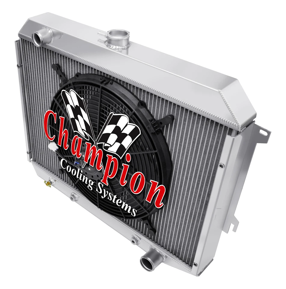 Dodge Challenger 1970-1974 todo aluminio 3 filas KR Champion ventilador combo Foto 3 de 4