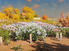 village flowers by J. Krouthen Tile Mural Kitchen Wall Backsplash Marble Ceramic