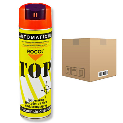 12x TOP Markierungsspray 500ml ROT Rocol Markierungsfarbe Farbspray Bodenspray