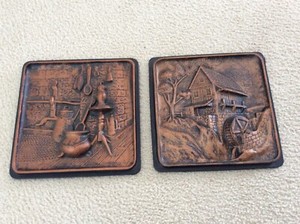 Vintage 3D Wall Art-Rustic Copper Color-Plastic-purchased in 1962-Pre-owned- (2)