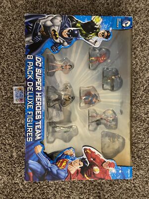 DC COMICS 4 INCH SUPER HEROES TEAM 8 PACK DELUXE  MINI-FIGURES