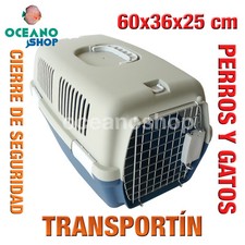 TRANSPORTIN PERROS Y GATOS PLASTICO CALIDAD CIERRE Y ASA 60x36x25 cm L543 2168