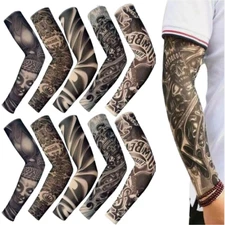 10 PCS Tattoo Cooling Arm Sleeves Cover Basketball Golf Sport UV Sun Protection