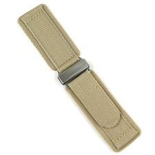 Khaki Double Layer Nylon Hook'n'Loop Watch Strap Band