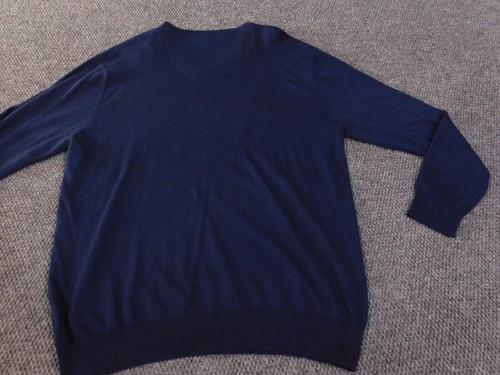 Alan Flusser Sweater XL Blue V-neck Mens knit stretch pullover - Picture 8 of 11